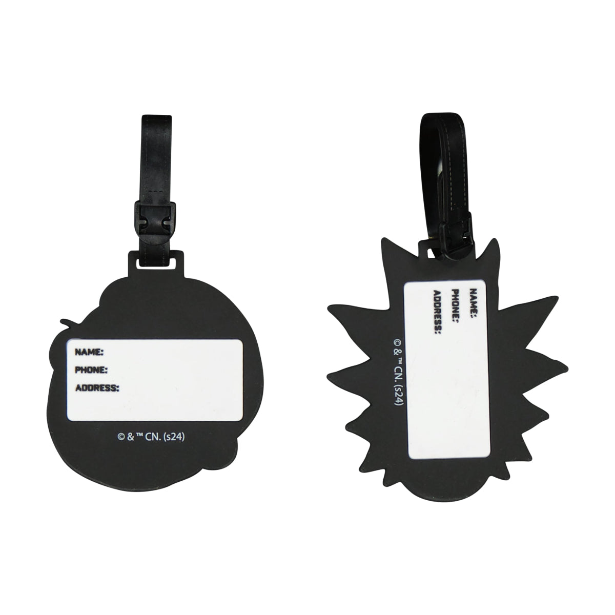 Rick and Morty Heads 2-Piece Black Luggage Tag Set