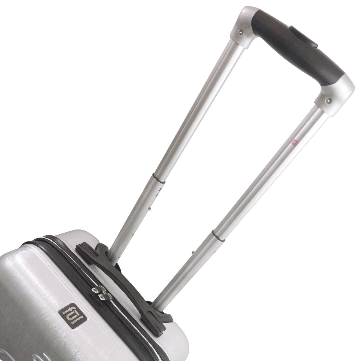 Ful embossed molded hardside 22" carryon silver carry-on spinner suitcase rolling luggage by Ful