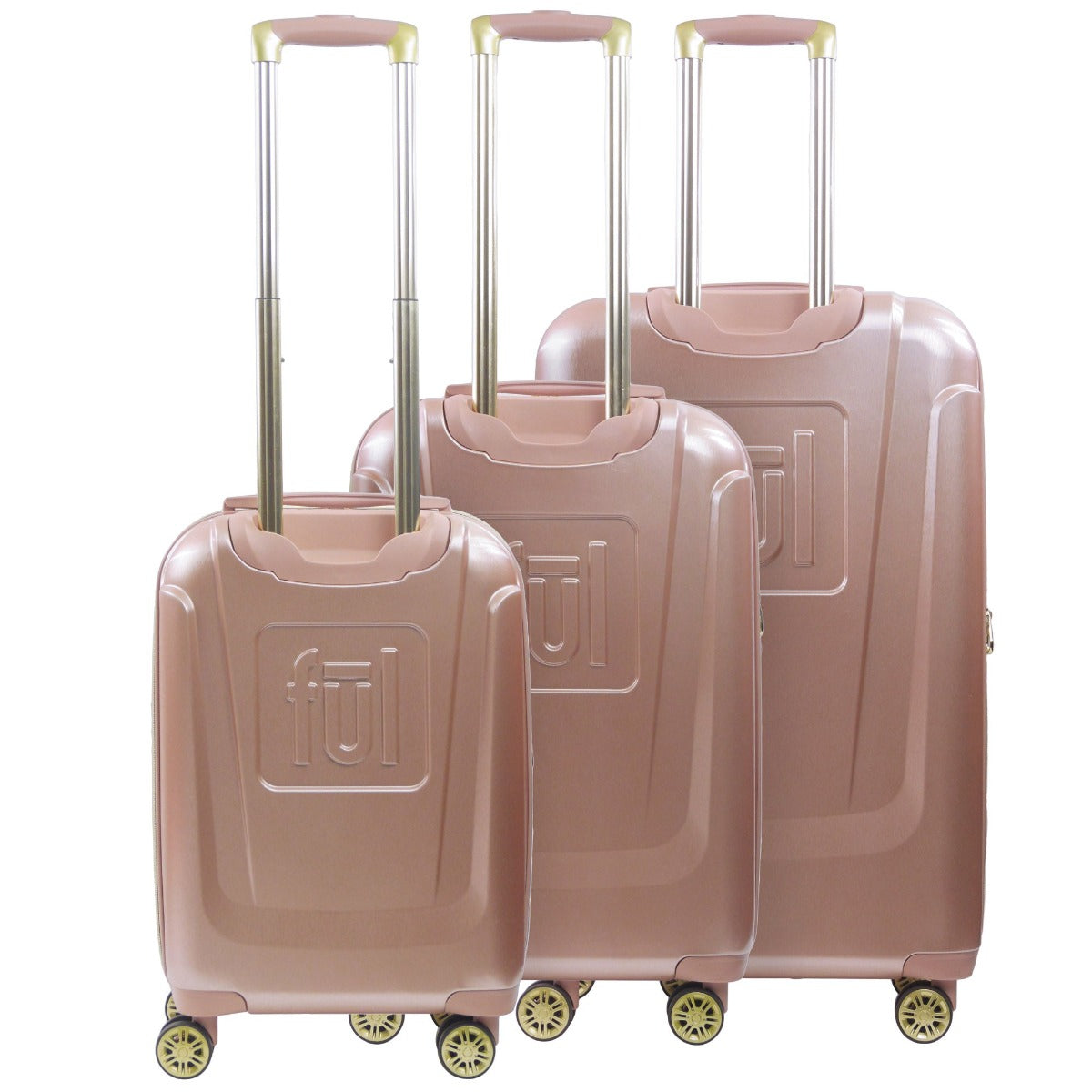 Ful Disney Minnie Mouse rolling suitcase 3 piece set rose gold - best luggage sets for travel