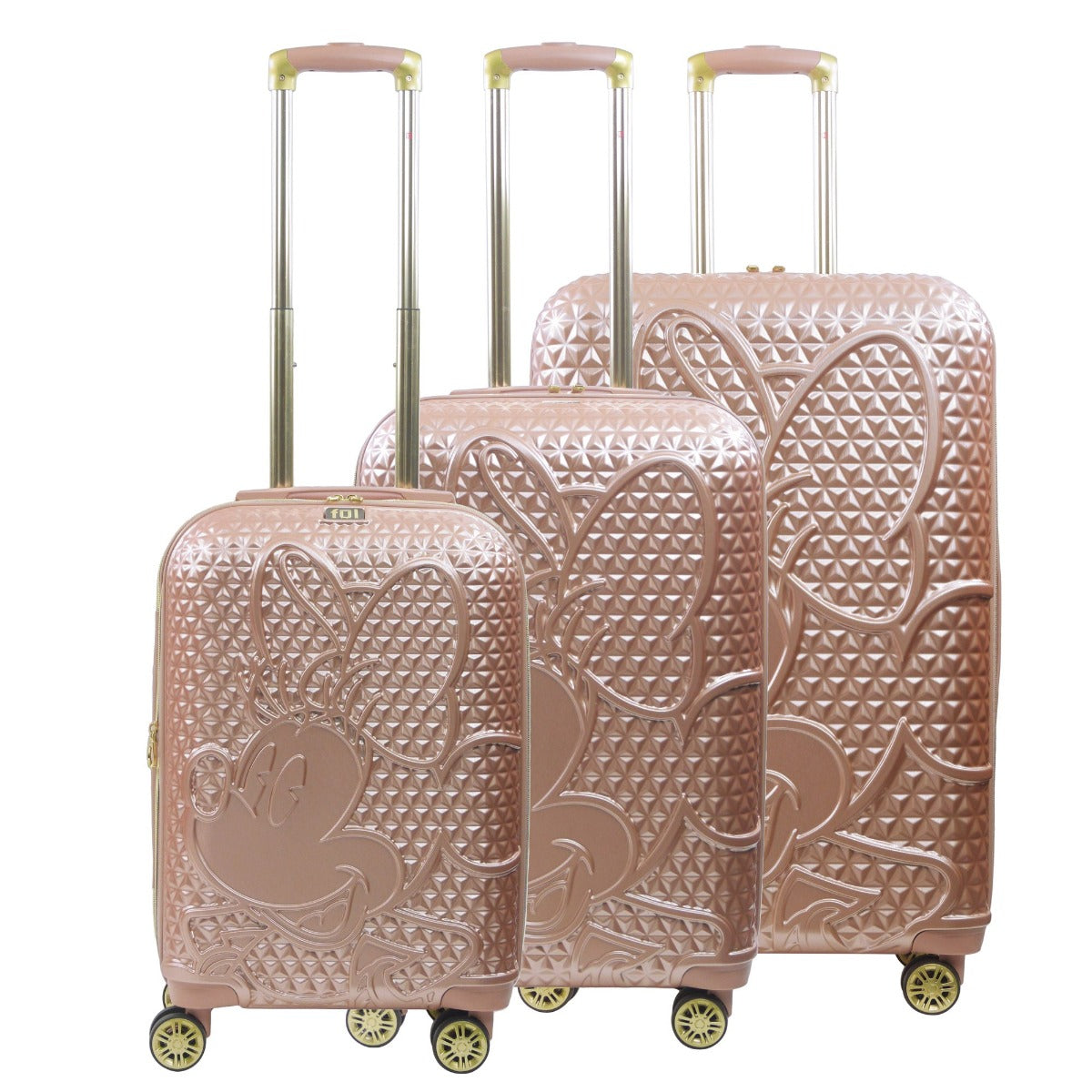 Ful Disney Minnie Mouse rolling luggage 3 piece set rose gold - best suitcases for traveling