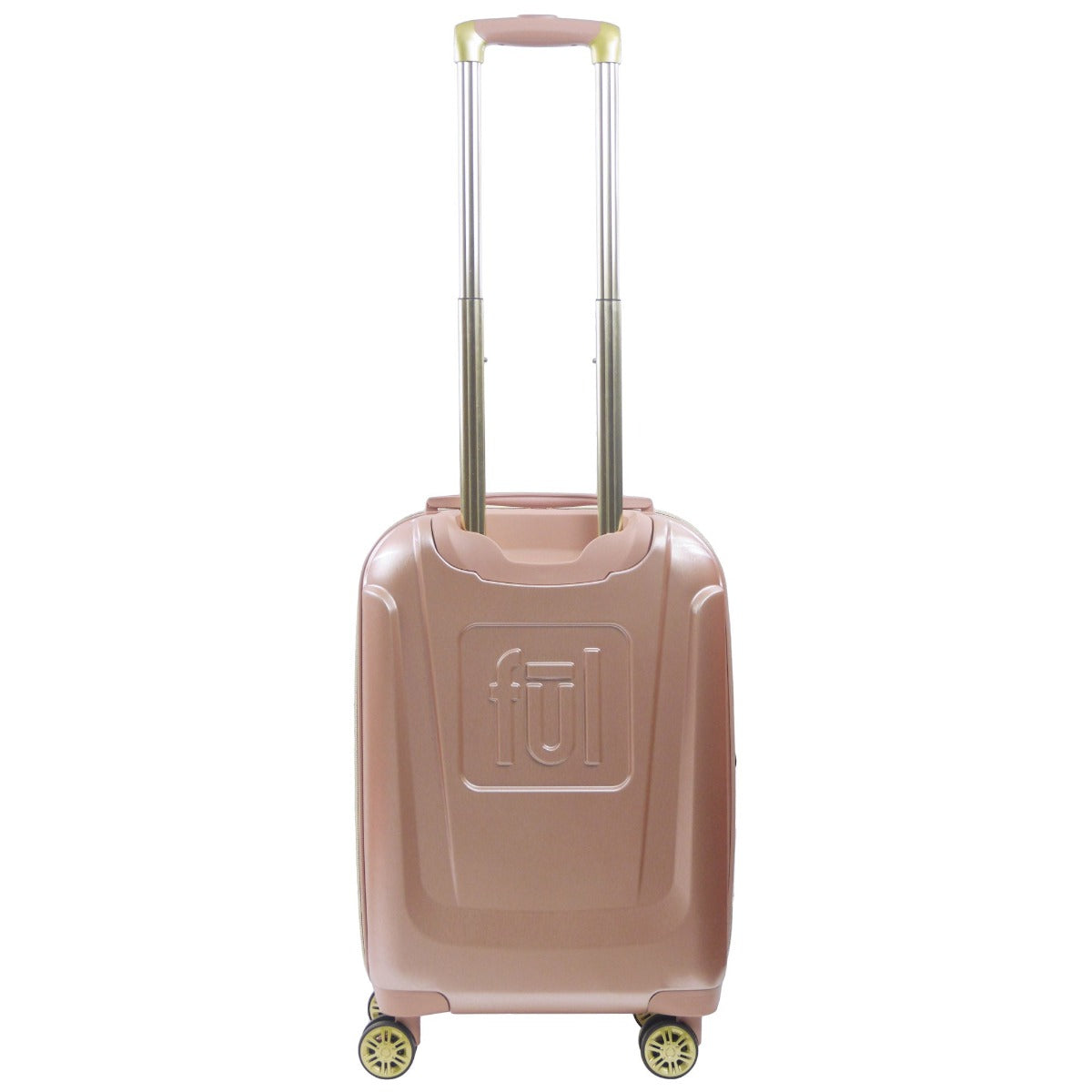 Rose gold Ful Disney Minnie Mouse textured 22.5 inch hardside spinner suitcase with 2 id tags - best carry-on luggage for traveling