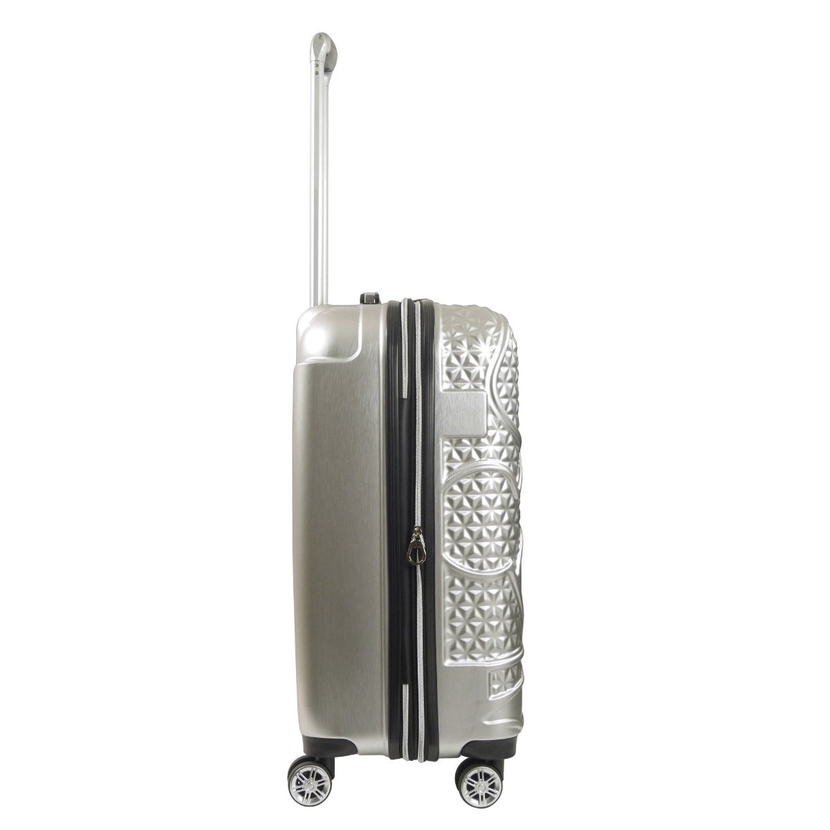 Adult Disney Luggage Mickey Mouse Texture Rolling Hard Sided Silver 26"