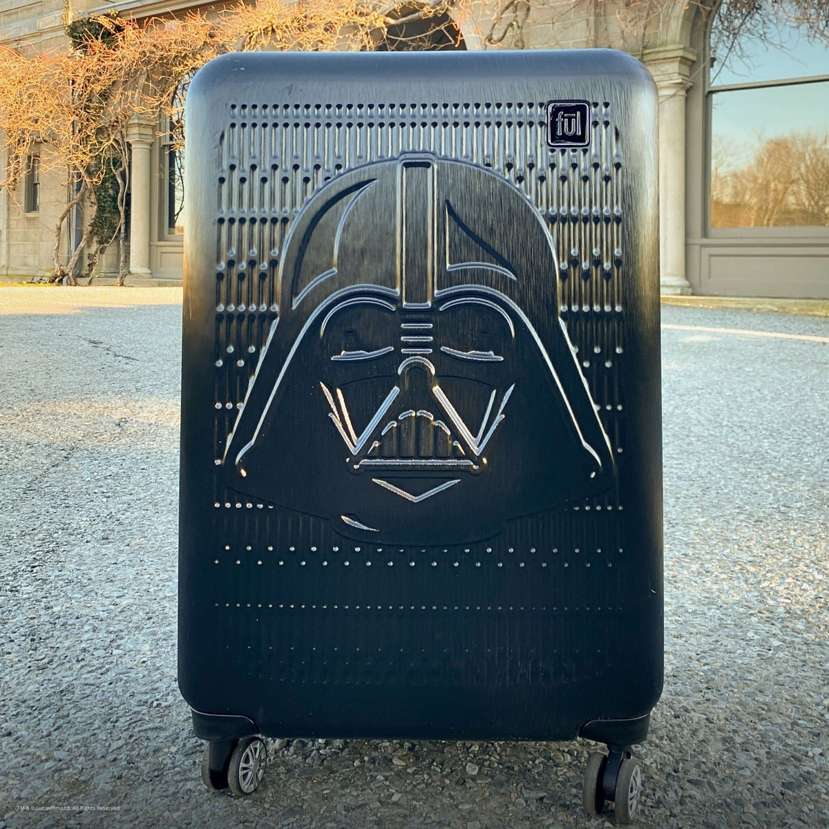 Star Wars Black Embossed 25 inch spinner suitcase Darth Vader Checked Luggage