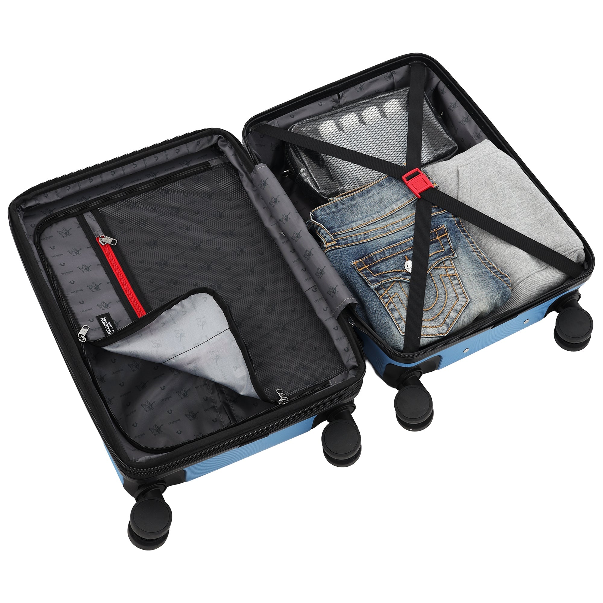 True Religion Molded U 3-Piece Hardside Spinner Luggage Set – 22", 26.5" & 30.5" Expandable Suitcases