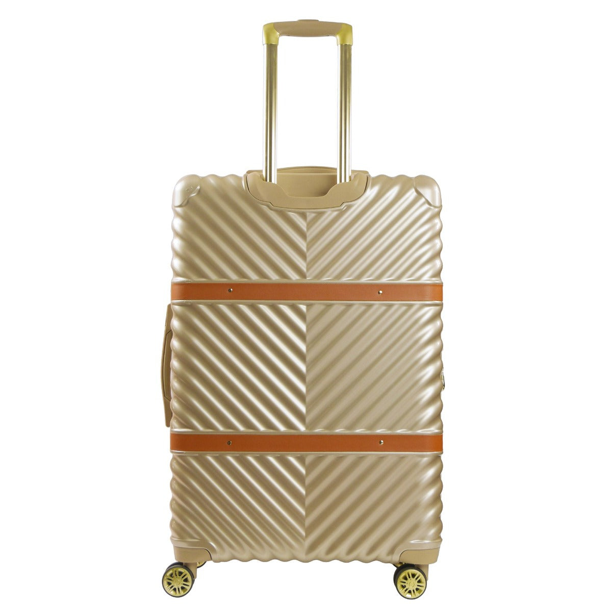 Christian Siriano New York Stella 29 inch hardside spinner suitcase taupe - best durable checked luggage