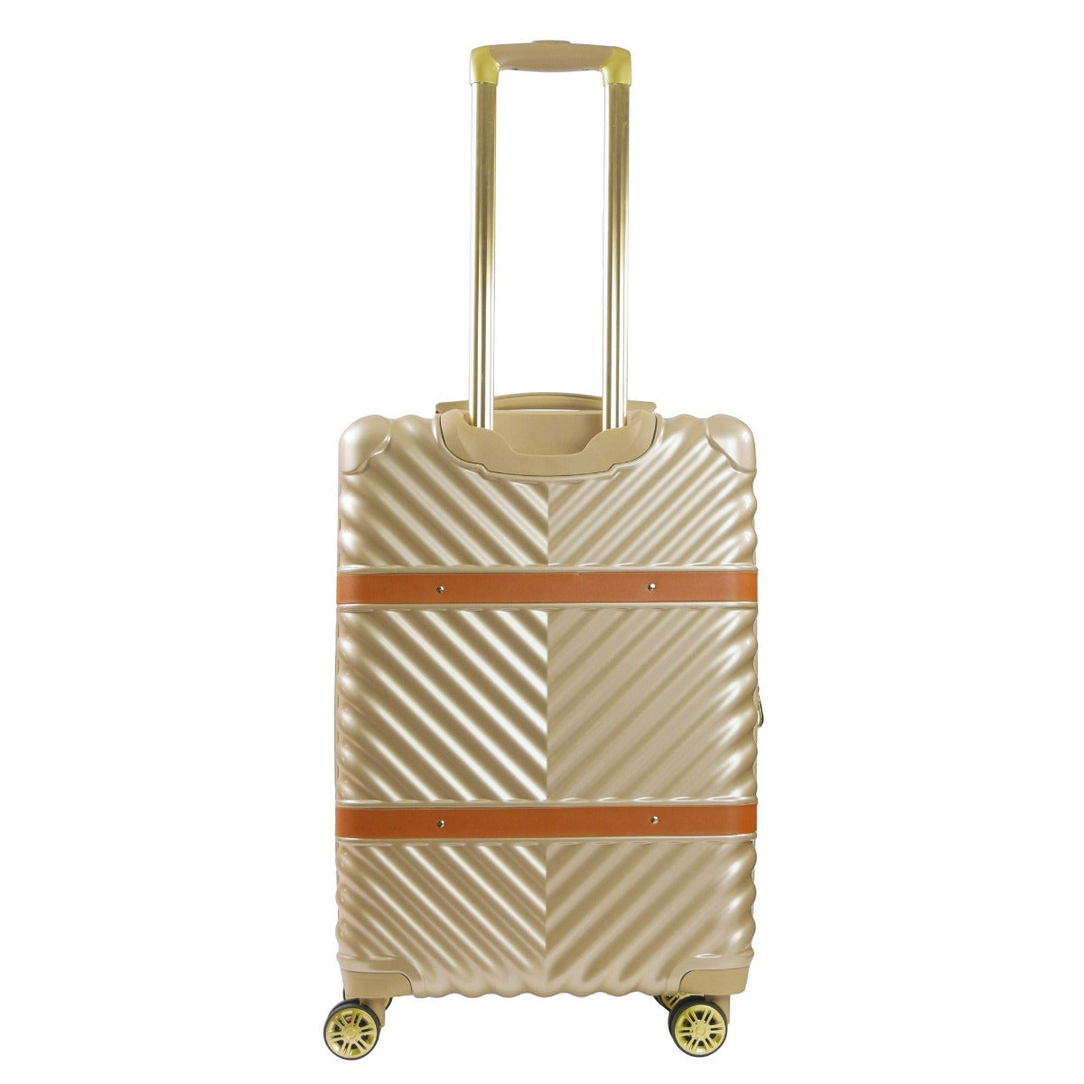 Christian Siriano New York Stella 25 inch hardside spinner suitcase taupe - best durable checked luggage for travelling