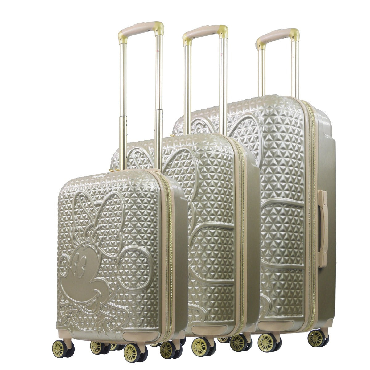Taupe Ful Disney Minnie Mouse rolling luggage 3 piece set - best suitcases for traveling