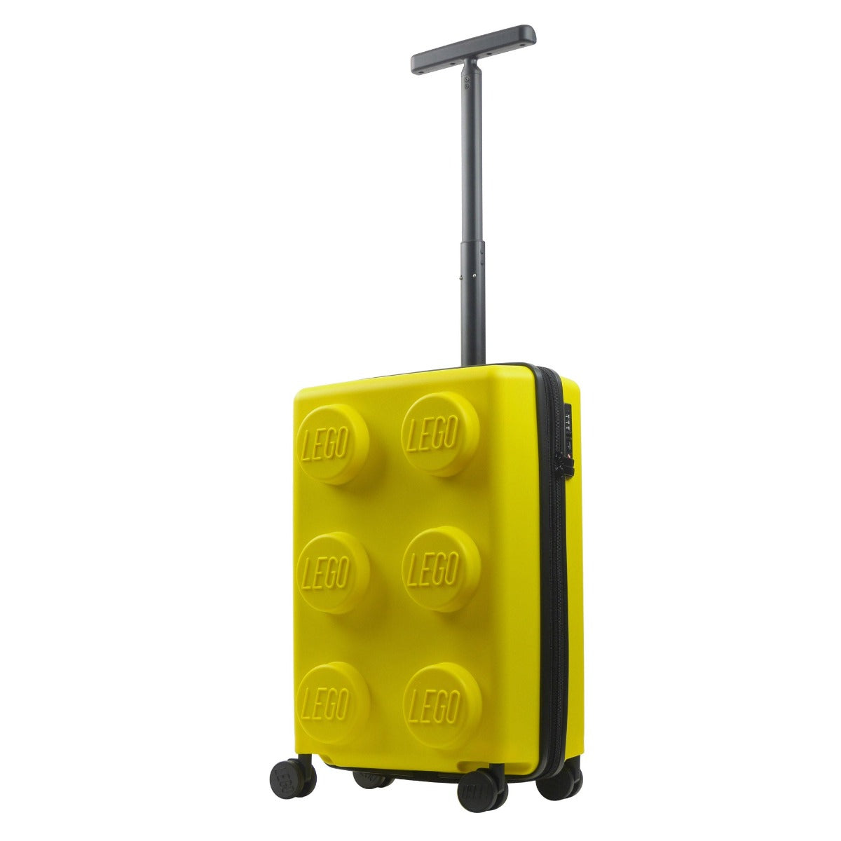 Yellow Lego Signature Brick Trolley 22" hard-side carry-on spinner suitcase rolling luggage