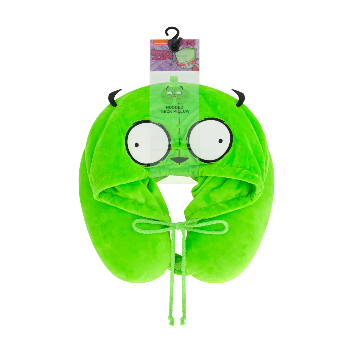 Neon Green Ful GIR Hooded Travel Neck Pillow with ears