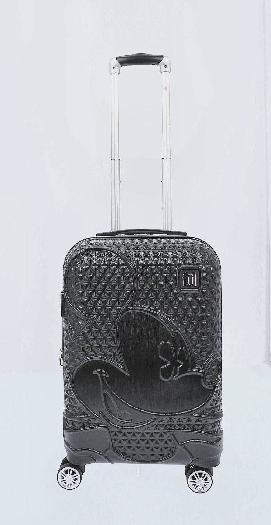 Adult 30" Disney Mickey Mouse Texture Rolling Hard Sided Black spinner suitcase rolling Luggage