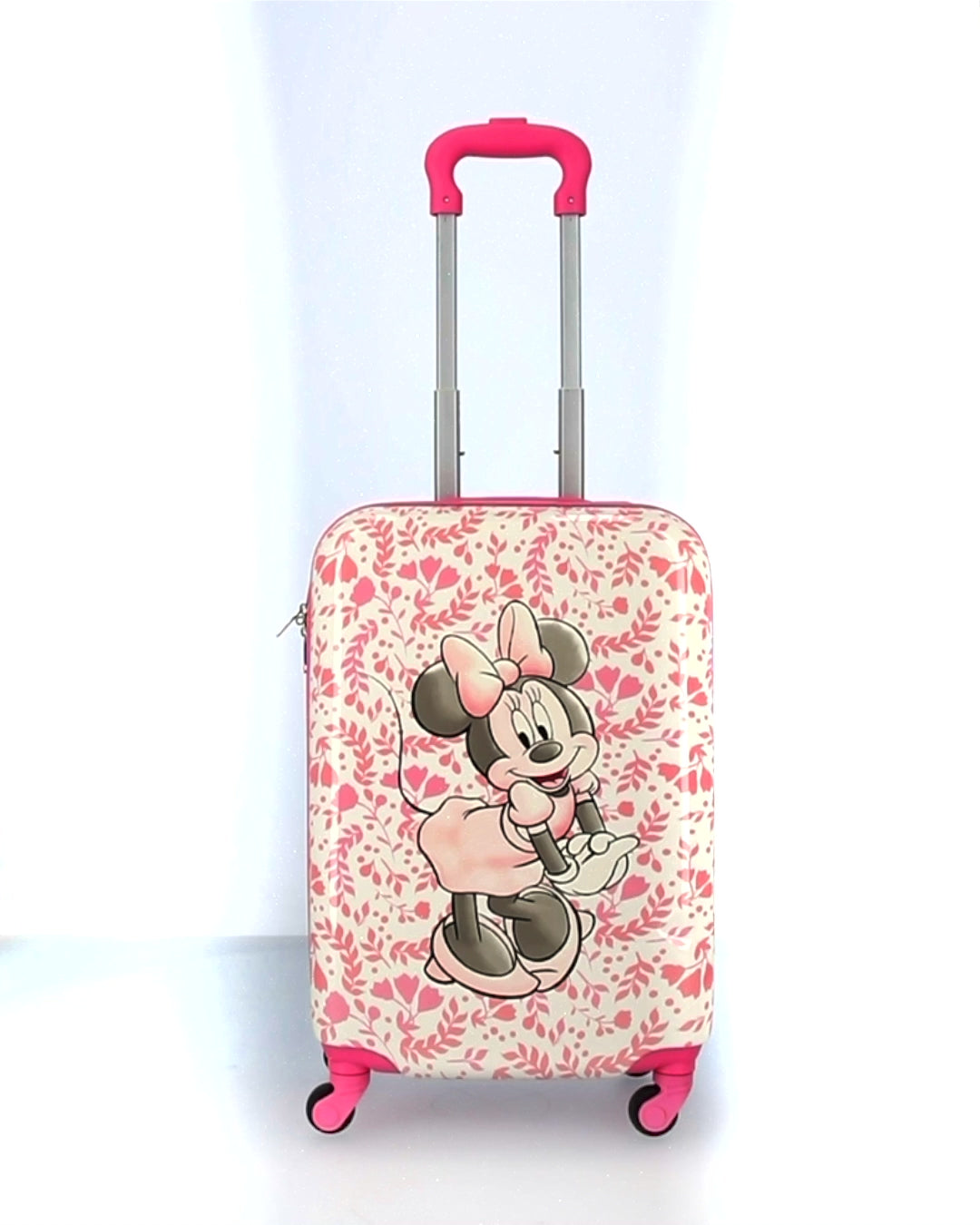 Disney Ful Minnie Mouse Floral Pink Hardside Spinner Luggage - 20.5" Carry Suitcase for Kids