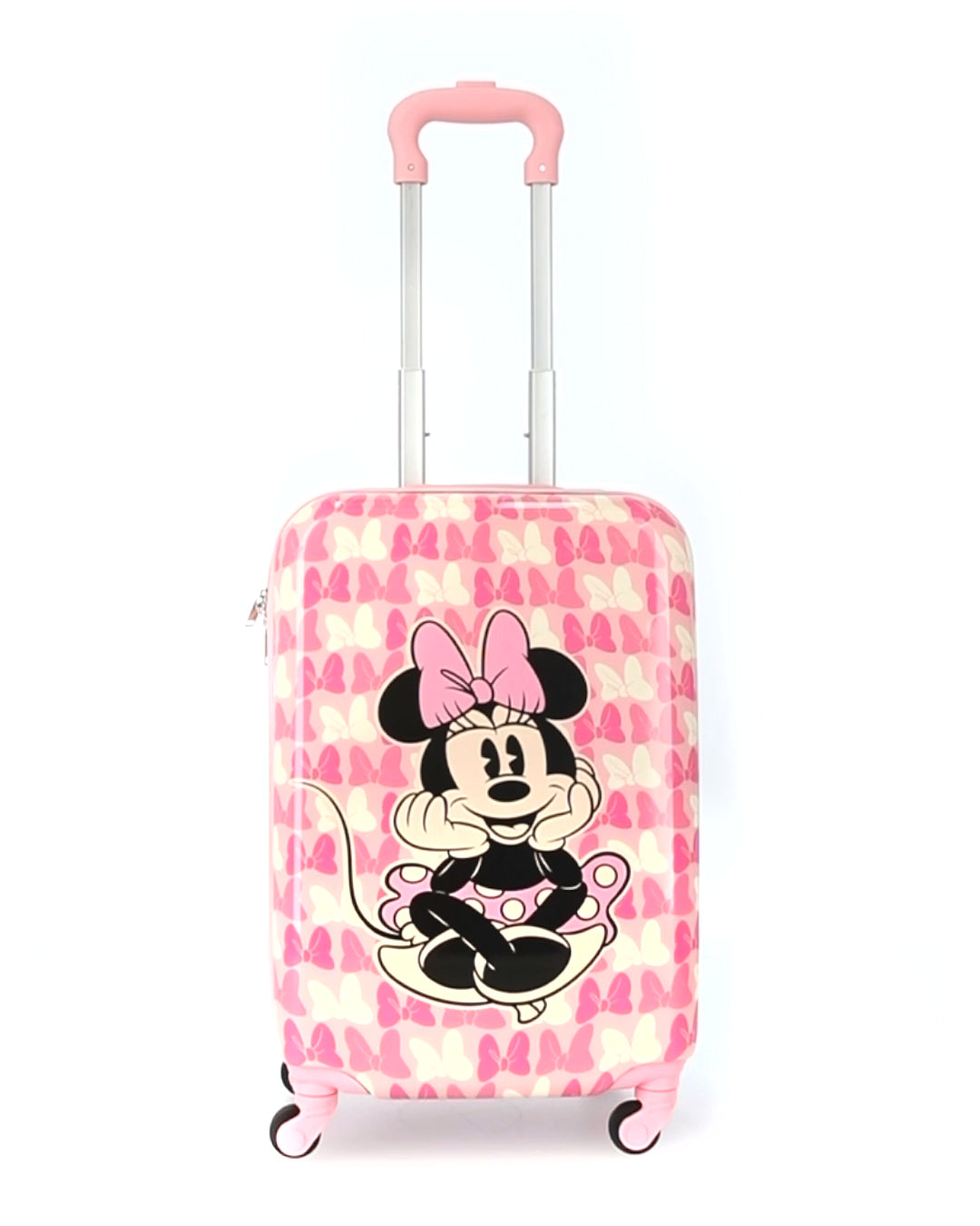 Disney Ful Minnie Mouse Bows Print Hardside Spinner Luggage - Pink 20.5" Kids Carry On Suitcases
