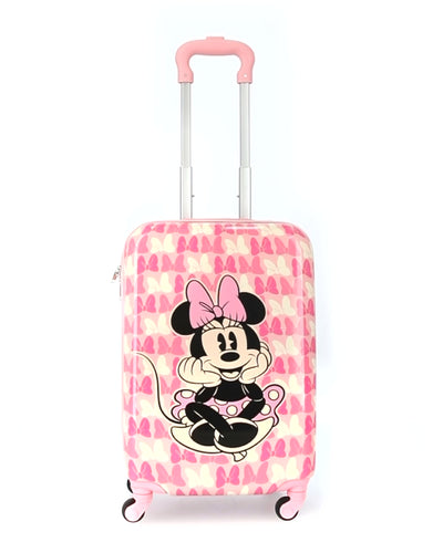 Disney Ful Minnie Mouse Bows Print Hardside Spinner Luggage - Pink 20.5" Kids Carry On Suitcases
