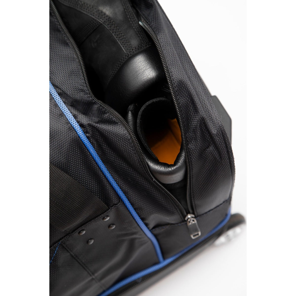 Workhorse 30in Split Level Rolling Duffel Bag open pocket duffle black