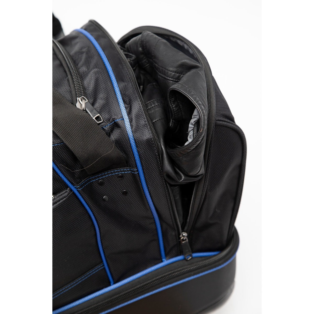 Workhorse 30in Split Level Rolling Duffel Bag pocket side duffle black