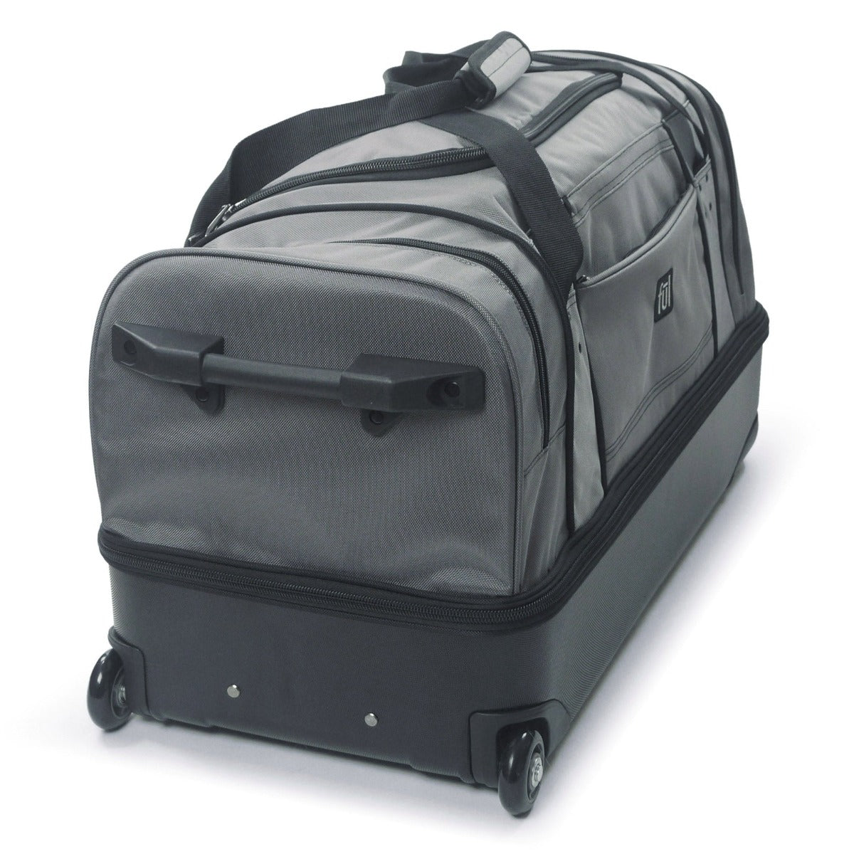 Workhorse 30" Split Level Grey FŪL Rolling Duffel Bag side handle wheeled duffle