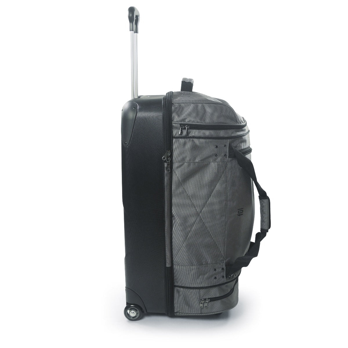 Workhorse 30" Split Level Grey FŪL Rolling Duffel Bag side view duffle