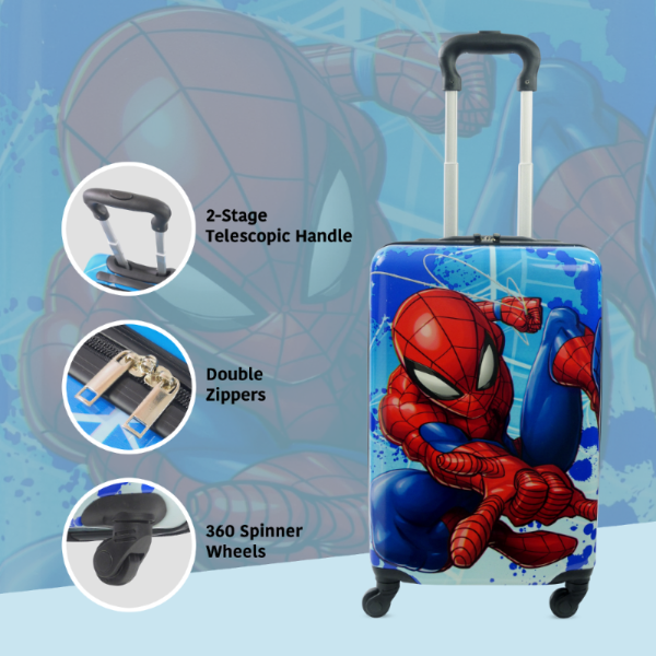 Ful Marvel Spiderman 21" hardside rolling spinner suitcase - best kids travel luggage