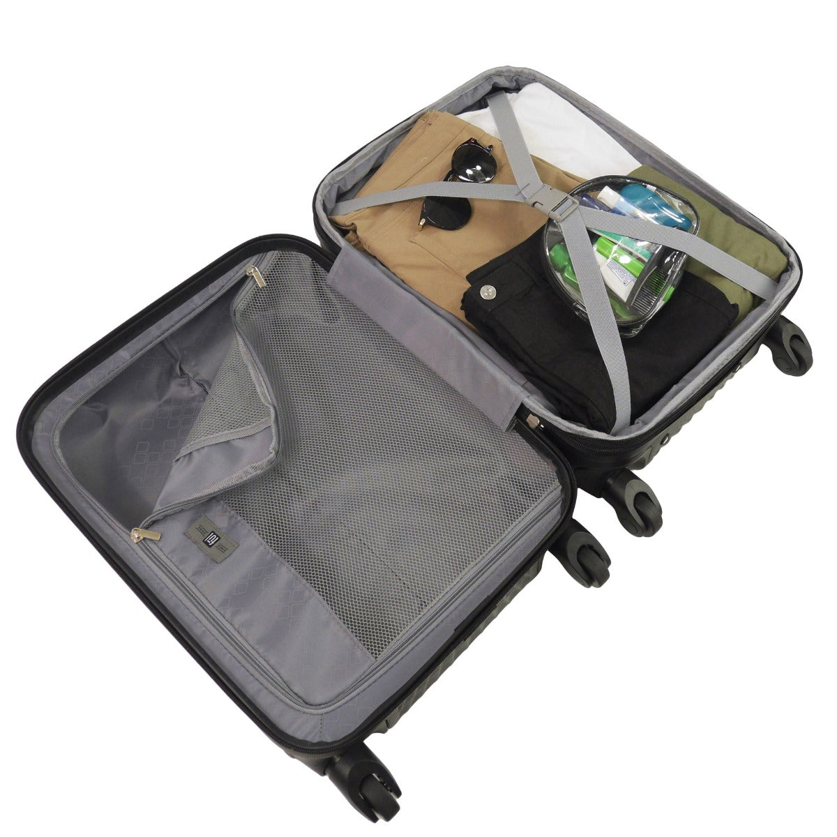 Ful Geo hard sided spinner suitcase hard sided luggage set black