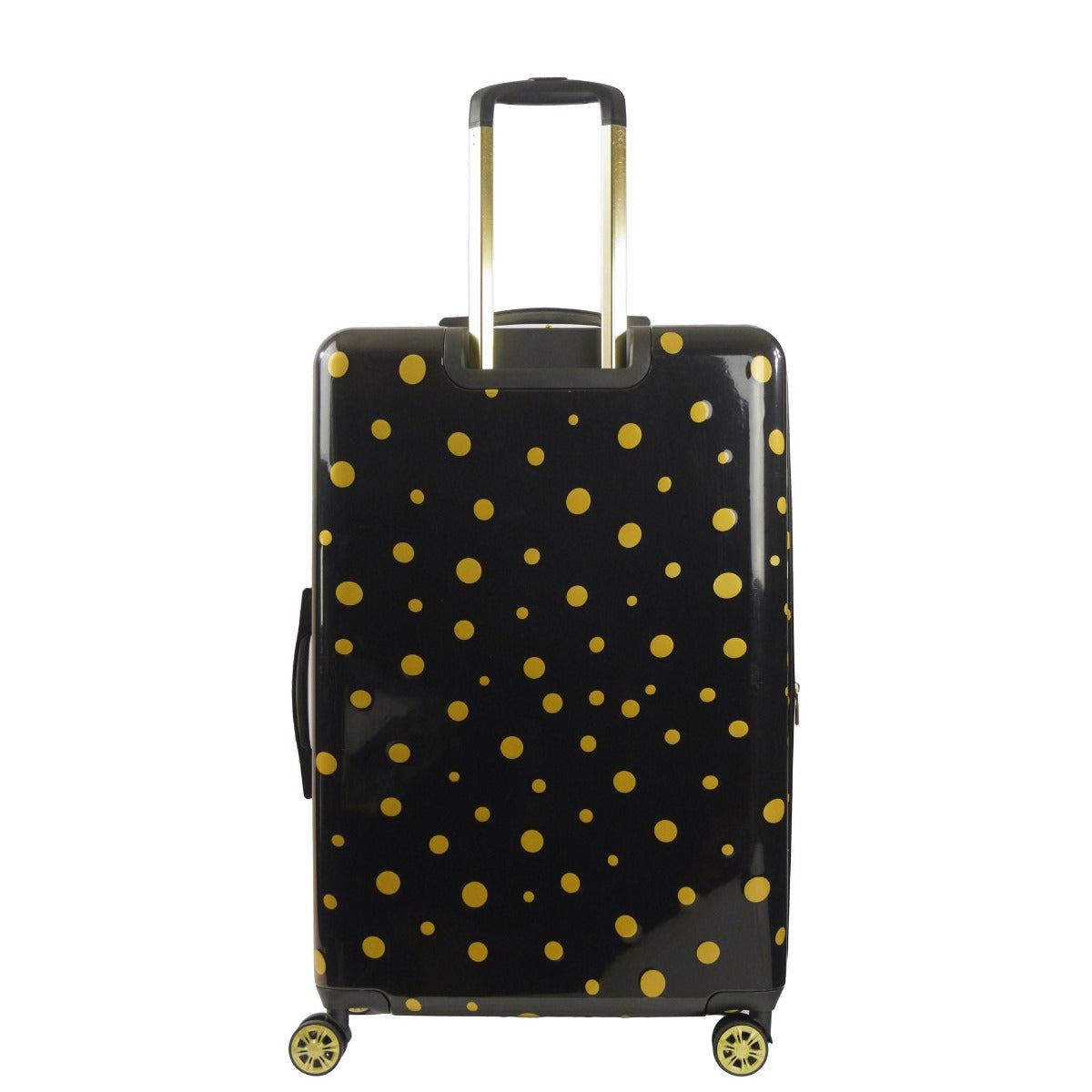 Ful Impulse Mixed Dots Hardside Spinner 31 Inch Checked Luggage Black Gold Suitcase