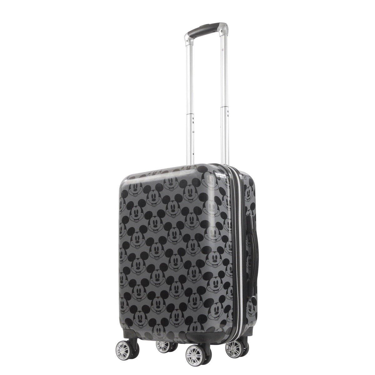 Disney Mickey Mouse printed 21" carry-on expandable spinner hardsided suitcase luggage charcoal grey and black