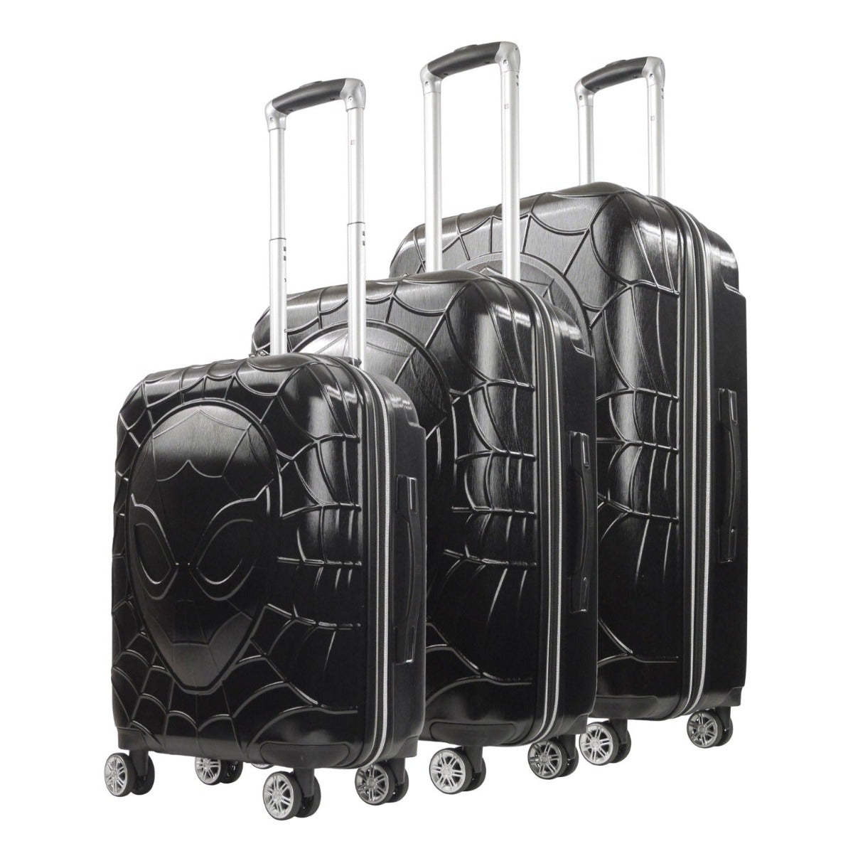 Black Marvel Molded Spiderman 8-Wheel Spinner Luggage Set (3-Pieces)