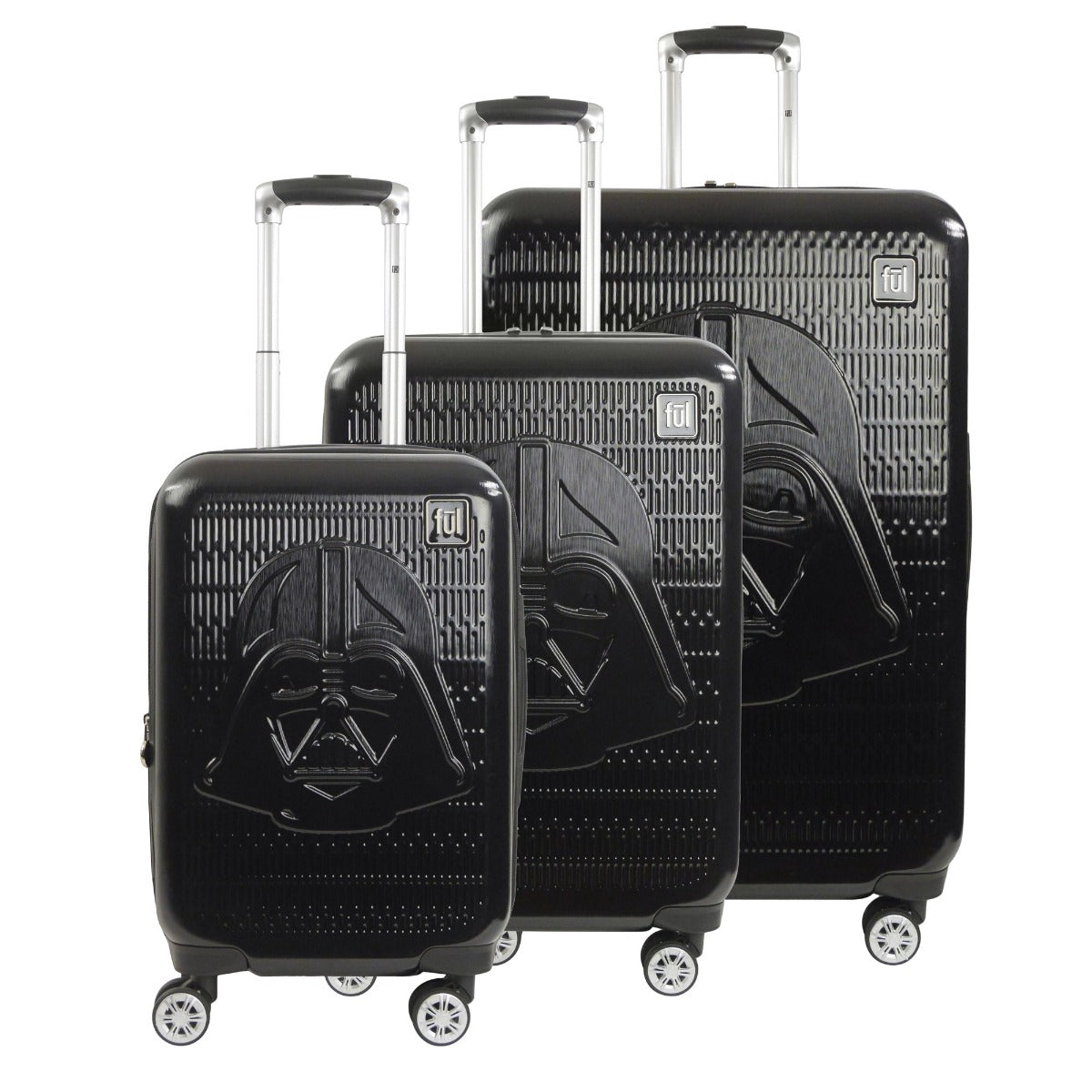 Star Wars Darth Vader Embossed 3 Piece Spinner Suitcase Luggage Set in Black