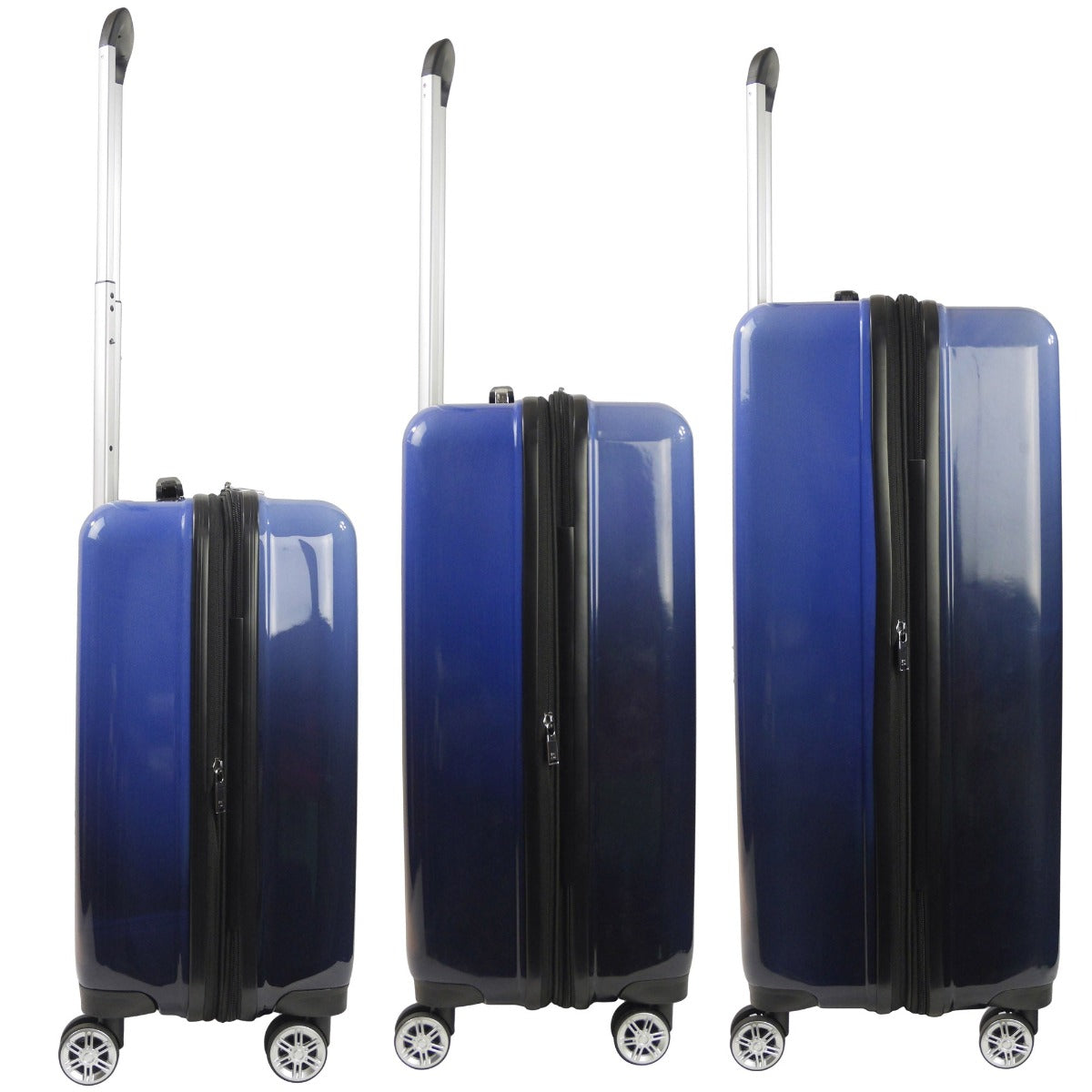 Ful Impulse Blue Ombre 3 Piece Hardsided Spinner Suitcase Luggage Set