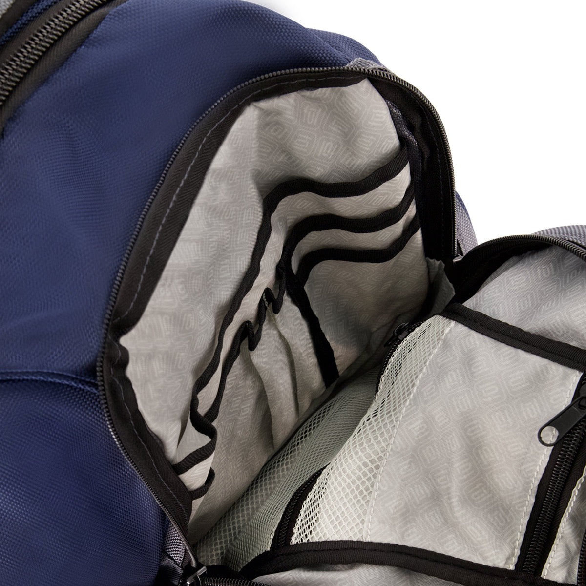 Big Easy Water Resistant 17" FŪL Laptop Backpack Navy Grey multiple interior pockets