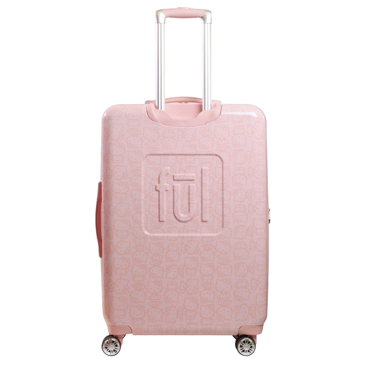 Hello Kitty Pose All Over Print 29.5 inch Hard-Sided Luggage Pink Checked Spinner Suitcase Ful