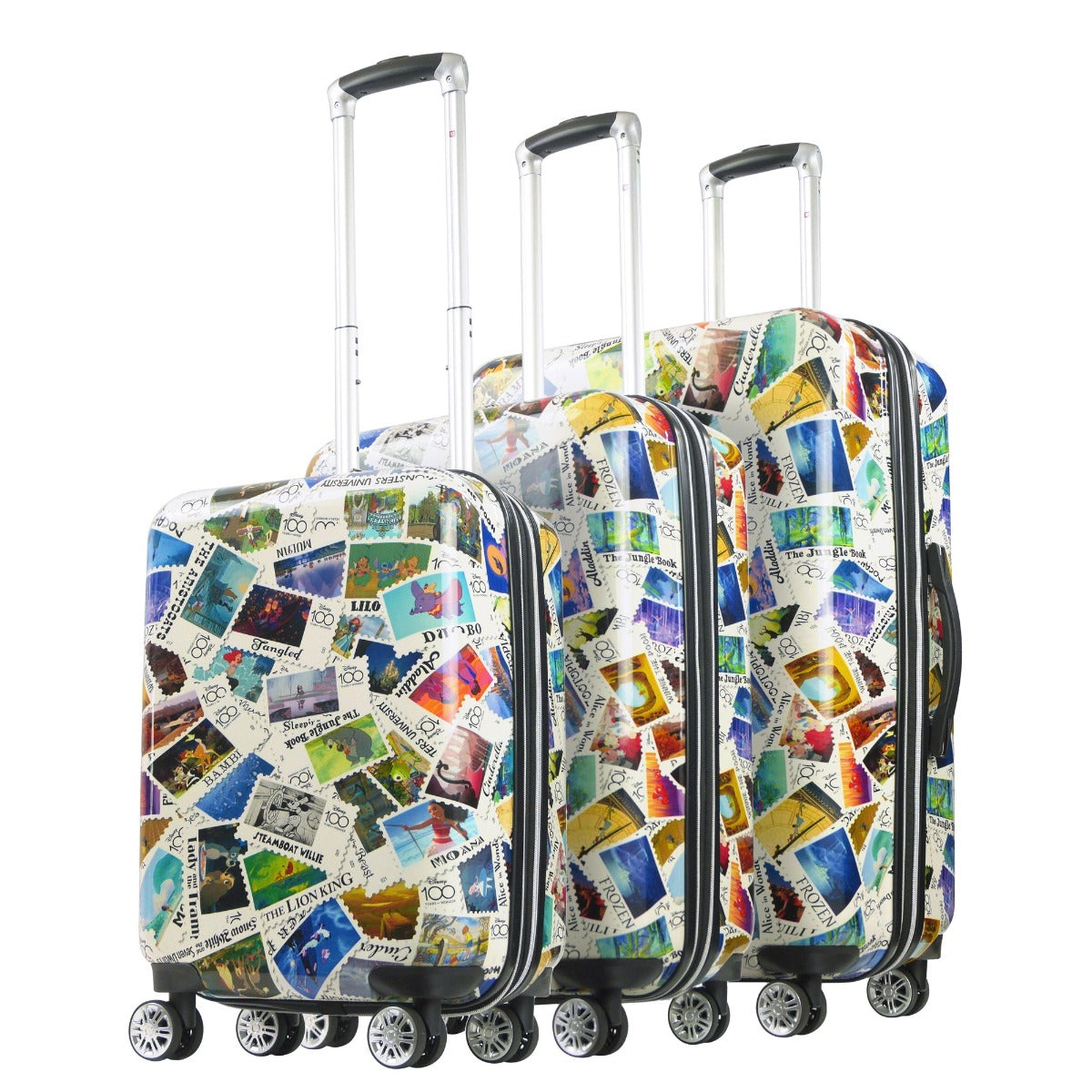 Ful Disney 100 Years Anniversary Stamps limited edition hard-sided 3 piece spinner luggage set