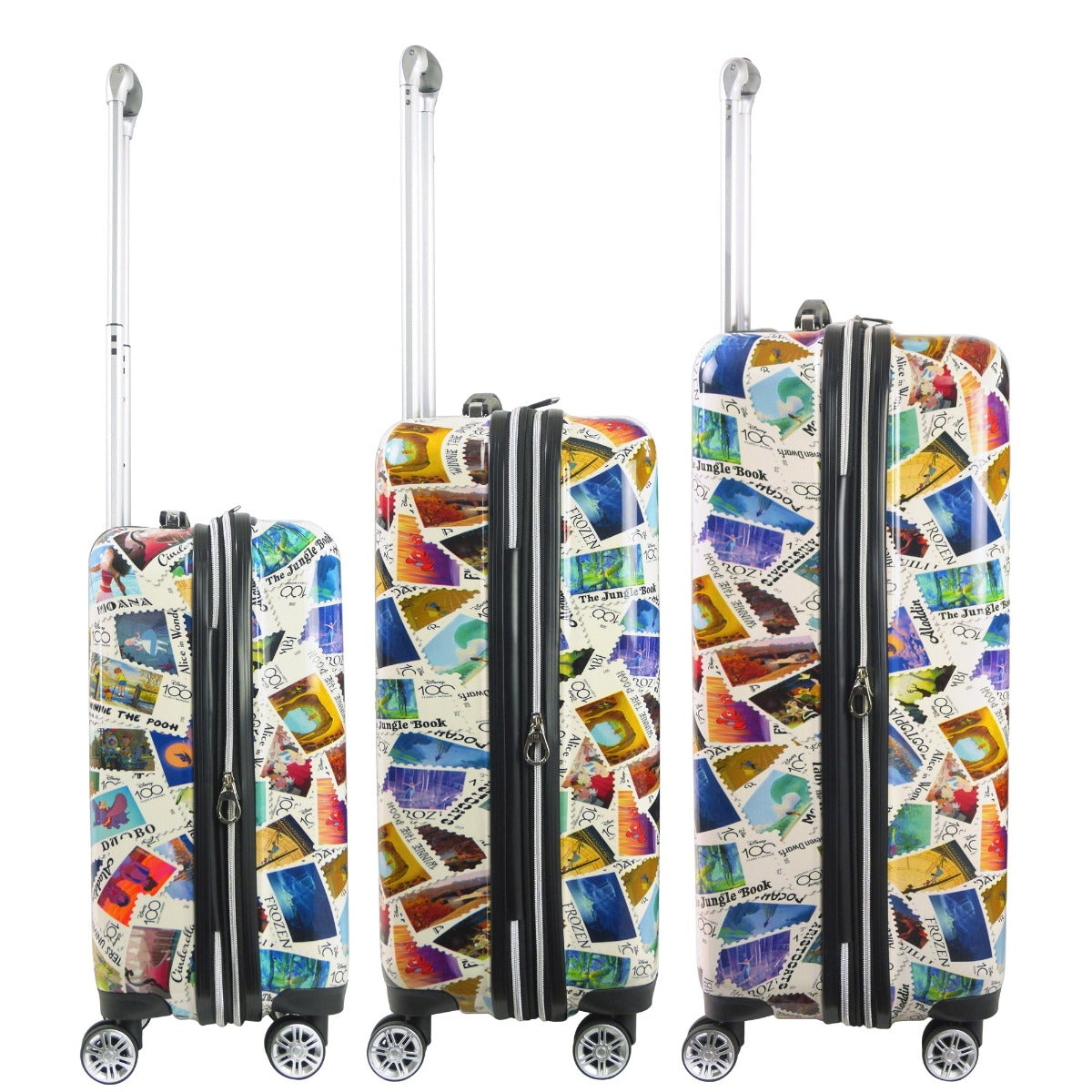 Ful Disney 100 Years Anniversary Stamps limited edition 3 piece spinner suitcases