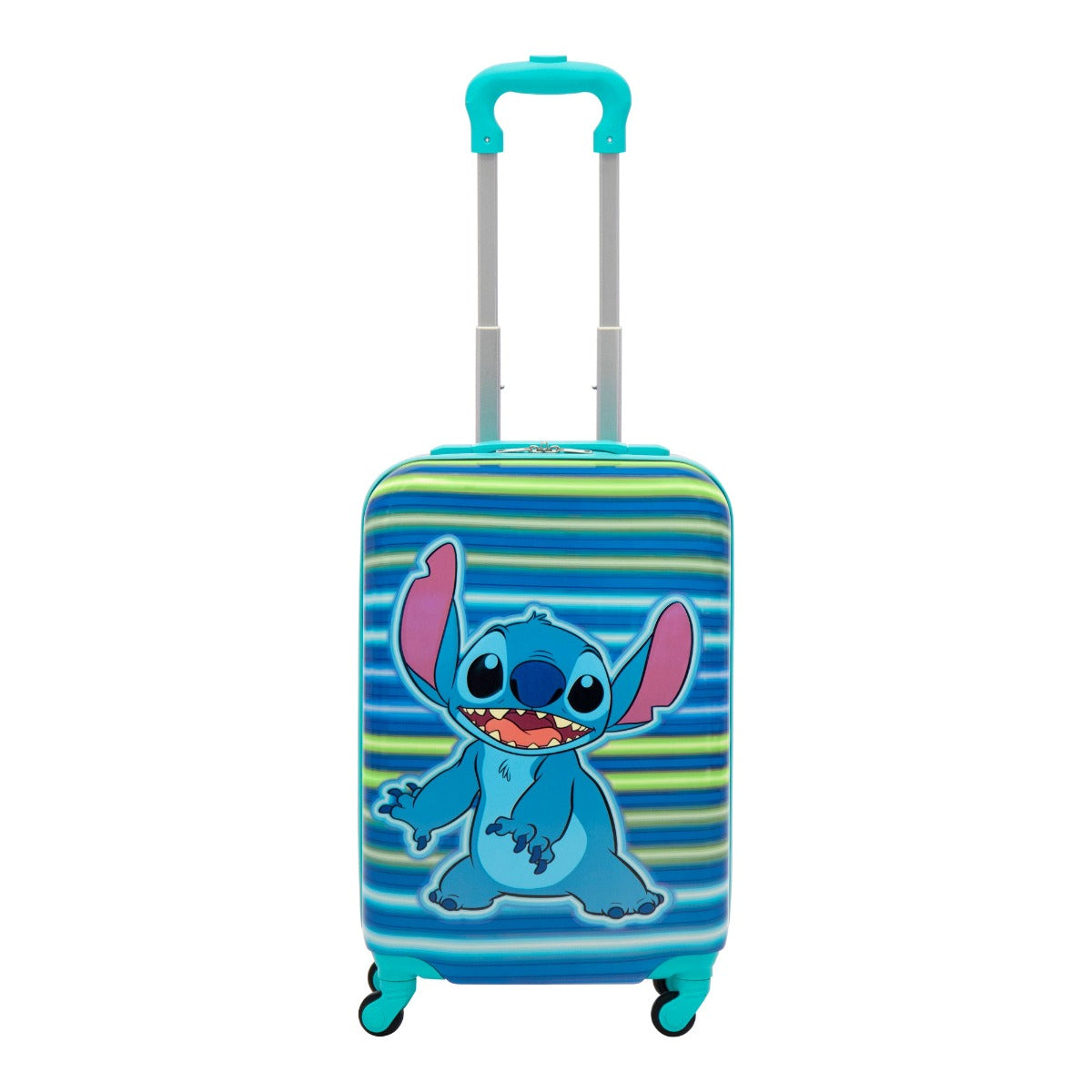 Disney Ful Stitch Neon Stripe Hardside Spinner Suitcase - Blue 21" Carry On Kids Rolling Luggage