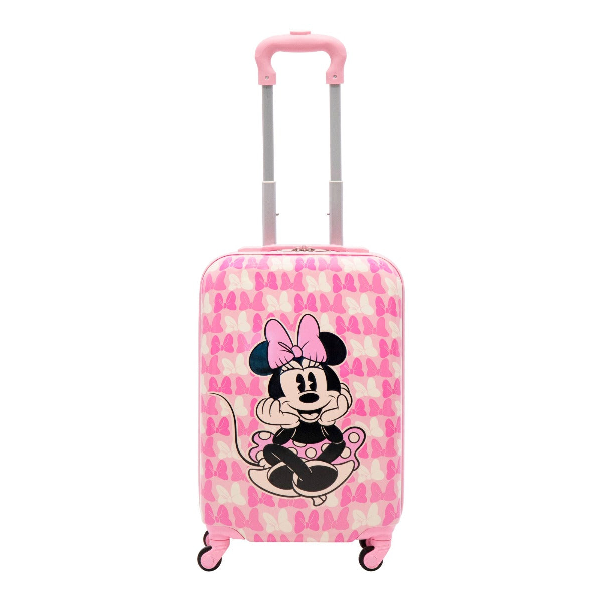 Ful Minnie Mouse Bows Print Hardside Spinner Suitcase - Pink Carry On 20.5 inch Disney Luggage for Kids 