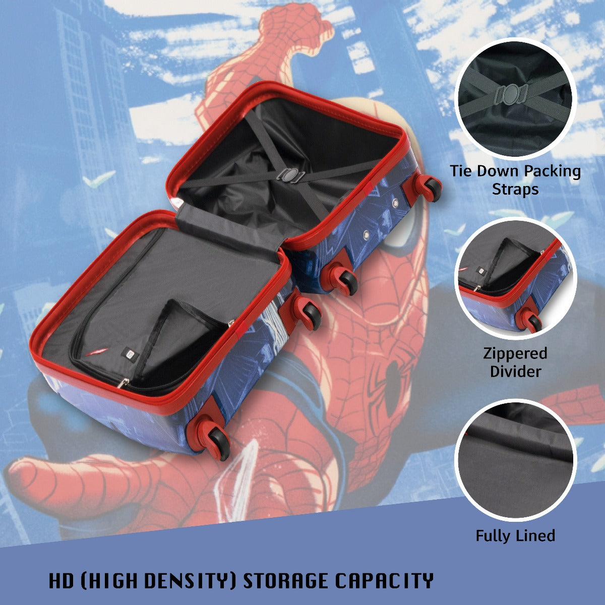 Marvel Ful Spiderman Web Slinging Hardside Spinner Suitcase - 21" Best Luggage for Kids