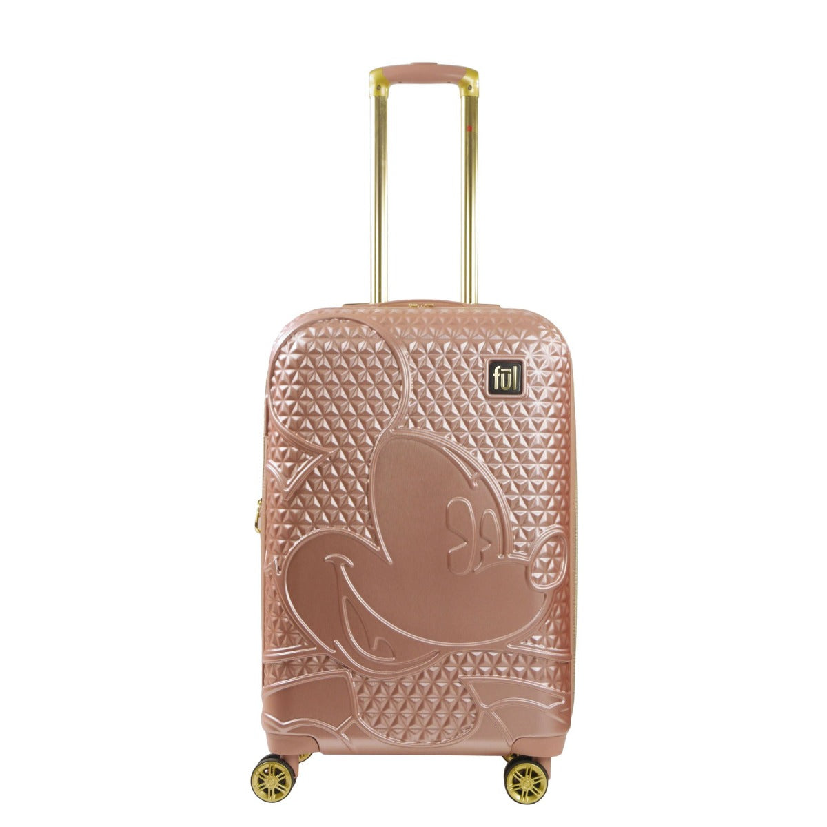 Adult Disney Luggage Mickey Mouse Texture Rolling Hard Sided Rose Gold 26" Suitcase