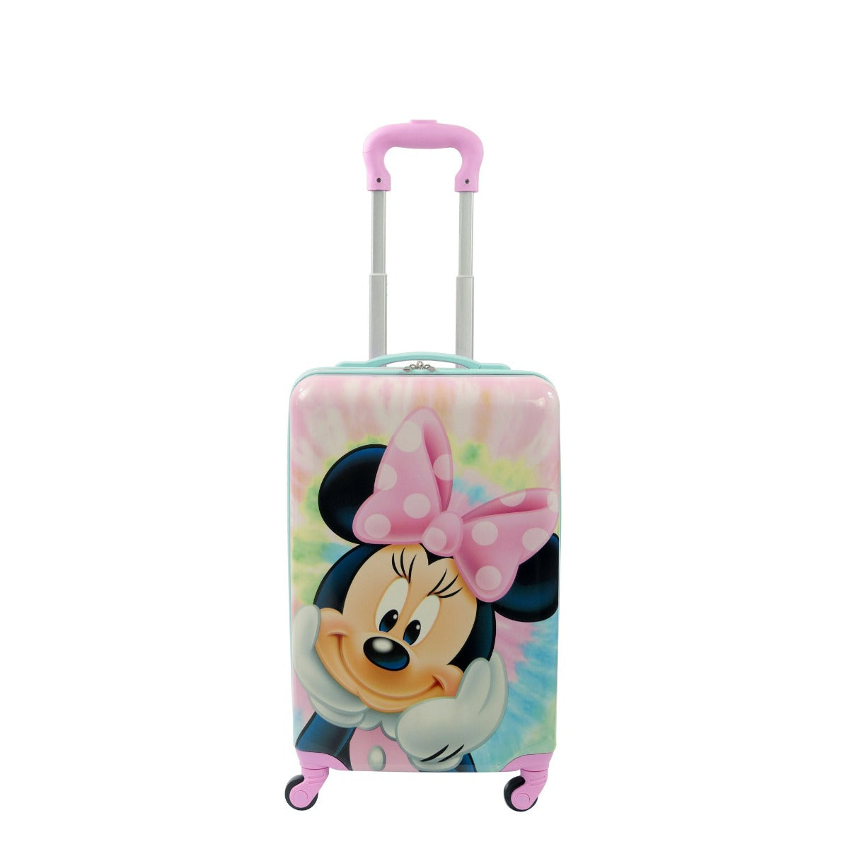 Ful Disney minnie mouse tye dye kids 21" spinner suitcase hardside carry on luggage - kids suitcases for travel