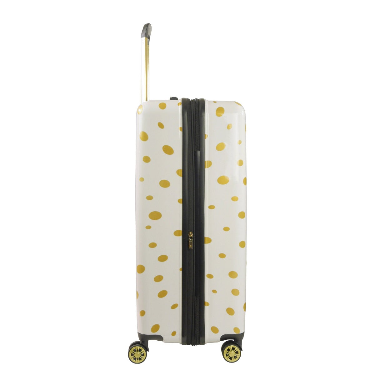 Ful Impulse Mixed Dots Hardside Spinner 31 inch Checked Luggage White Gold Suitcase