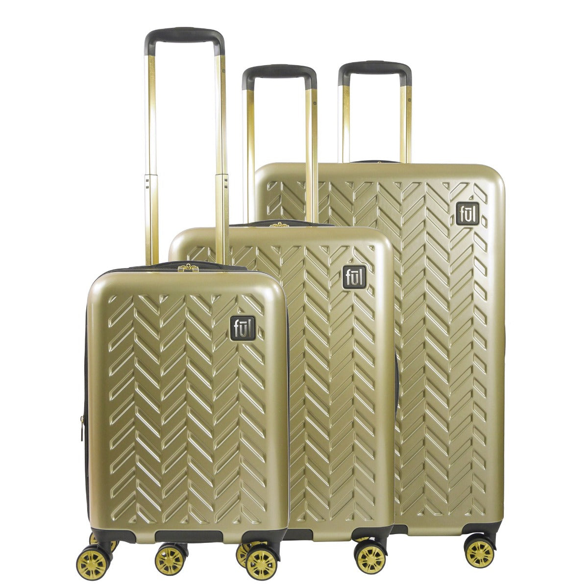 Ful Groove hardside spinner 3 piece gold luggage set 22" 27" 31"