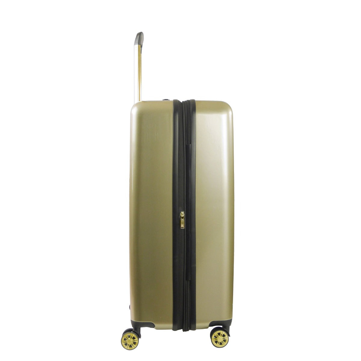 Ful Groove 31" hardside spinner suitcase gold checked luggage black details