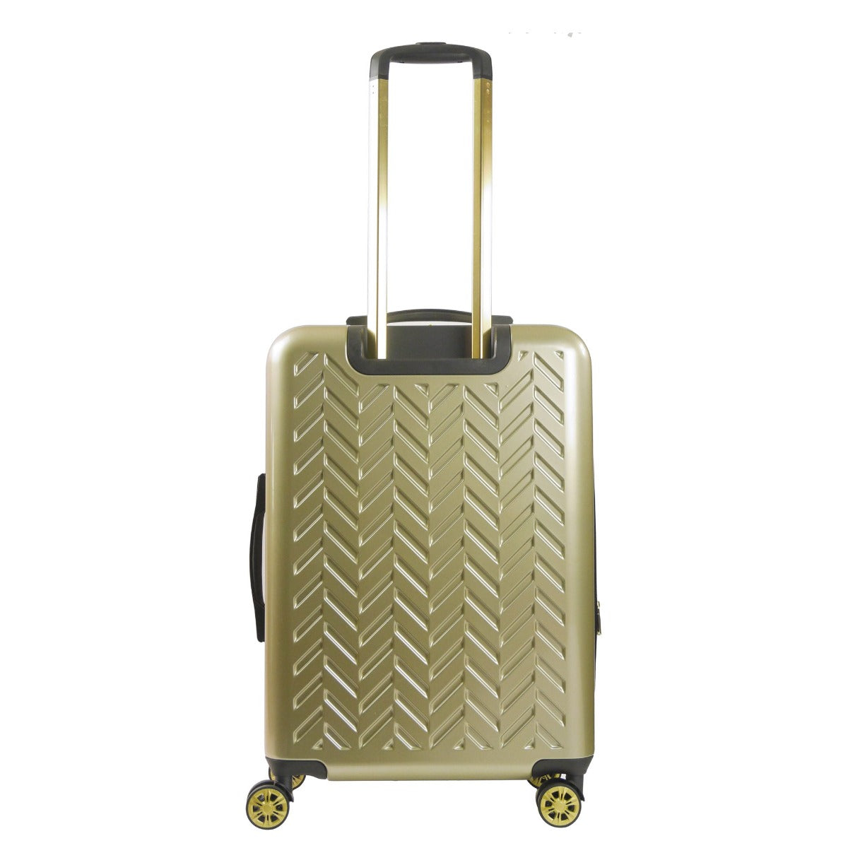 Ful Grove 27 inch hardside spinner suitcase checked gold luggage black details