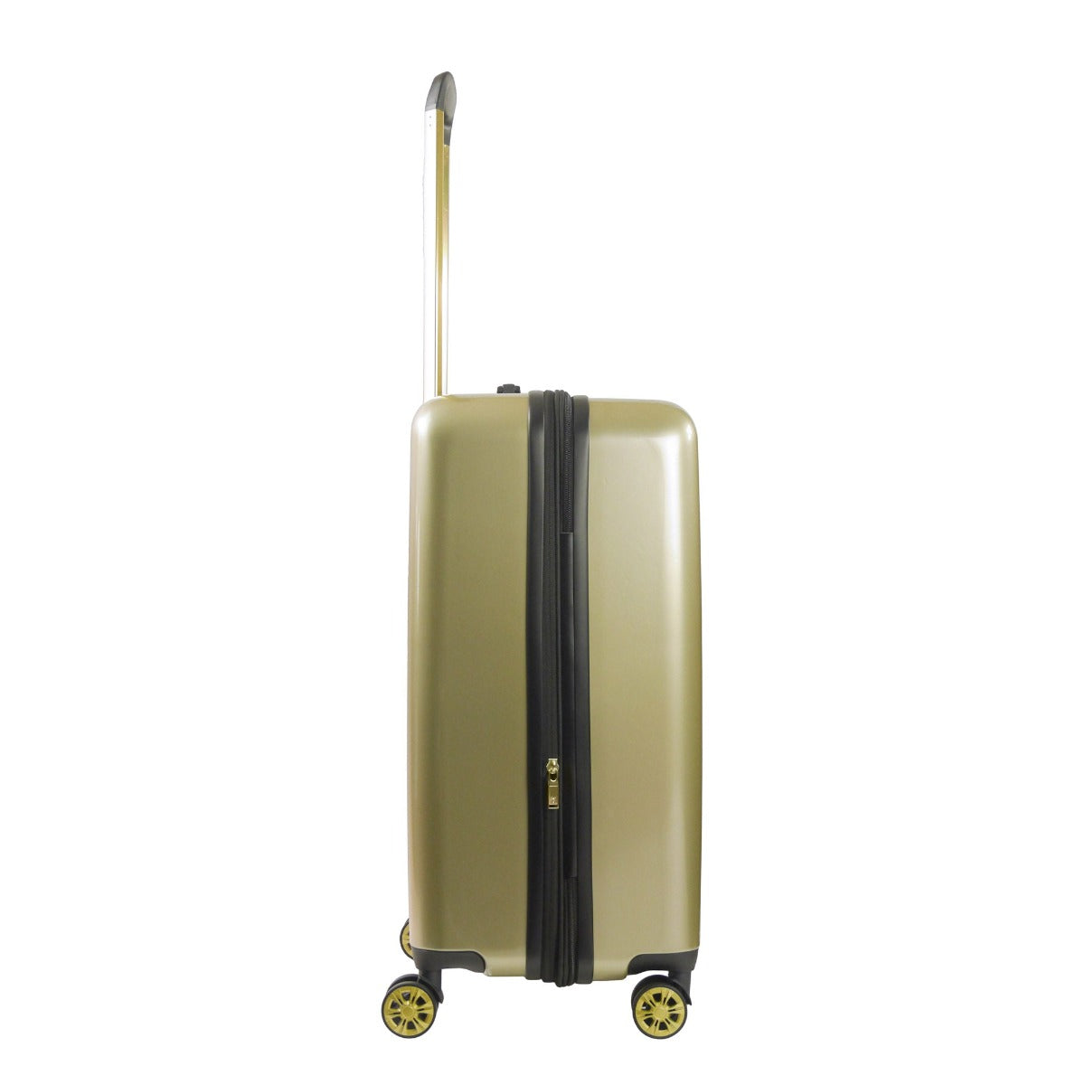 Ful Groove 27" hardside spinner suitcase checked gold luggage black details