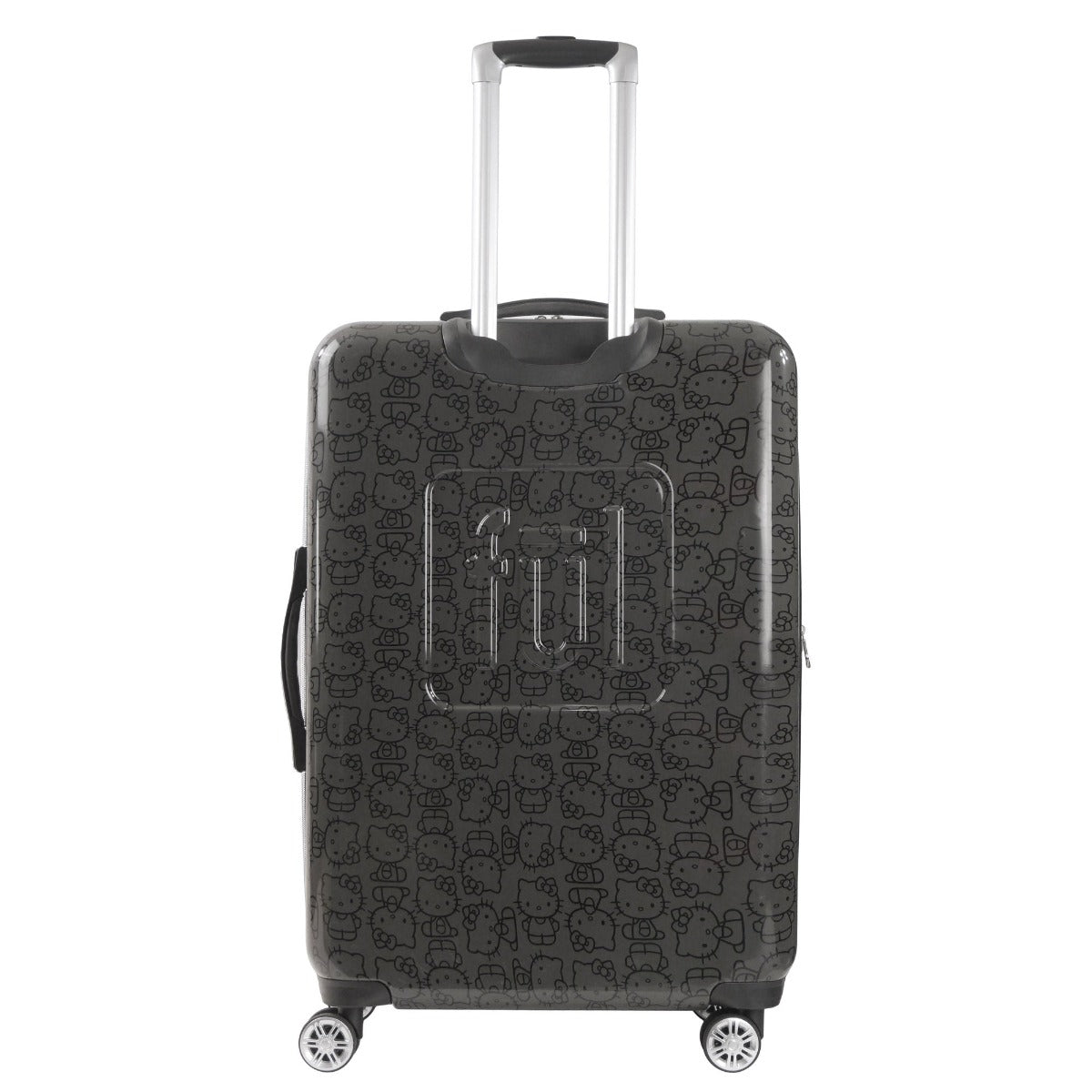 Hello Kitty Pose All Over Print 29.5 inch Hardsided Luggage Black checked spinner suitcase