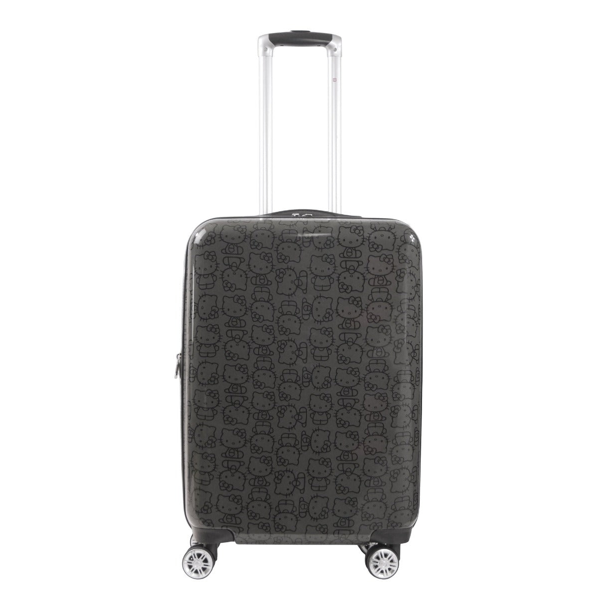Hello Kitty Pose All Over Print 25.5 inch Hardsided Checked Luggage Black Spinner suitcase