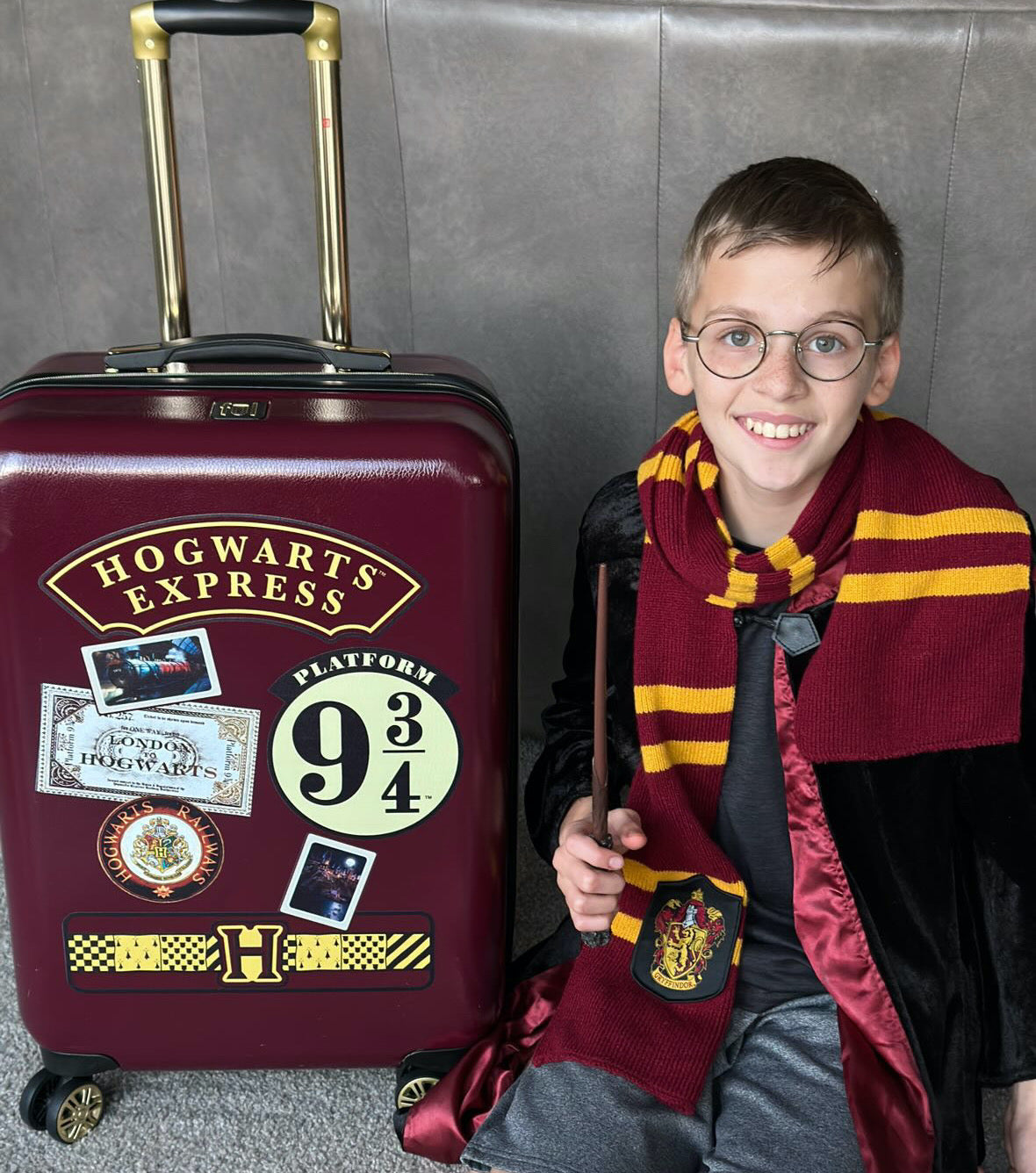 Harry Potter Hogwarts Express 21" Luggage Burgundy Spinner Suitcase-best hard shell luggage for traveling