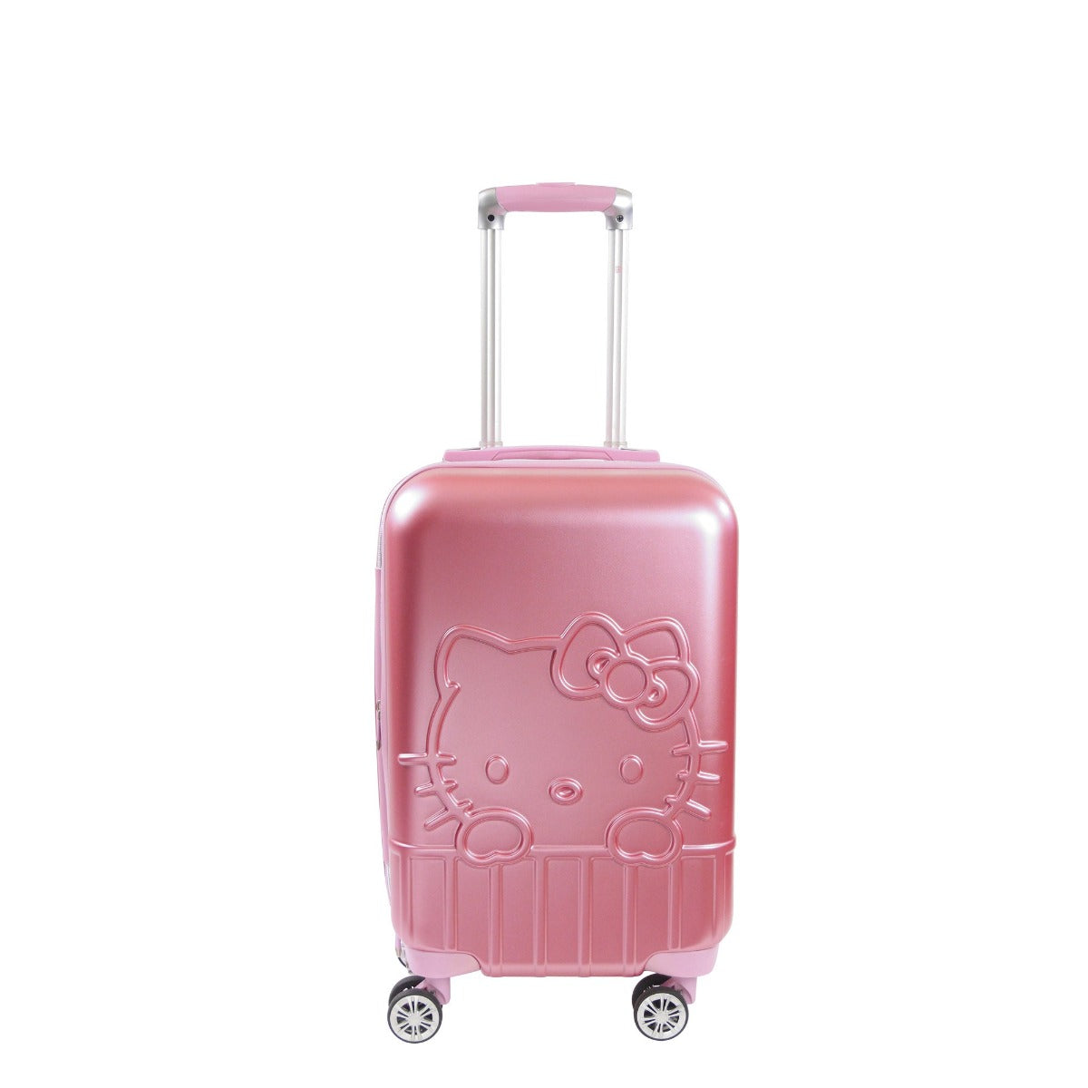 Hello Kitty x Ful 21" hard sided spinner rolling carry on luggage suitcase metallic pink