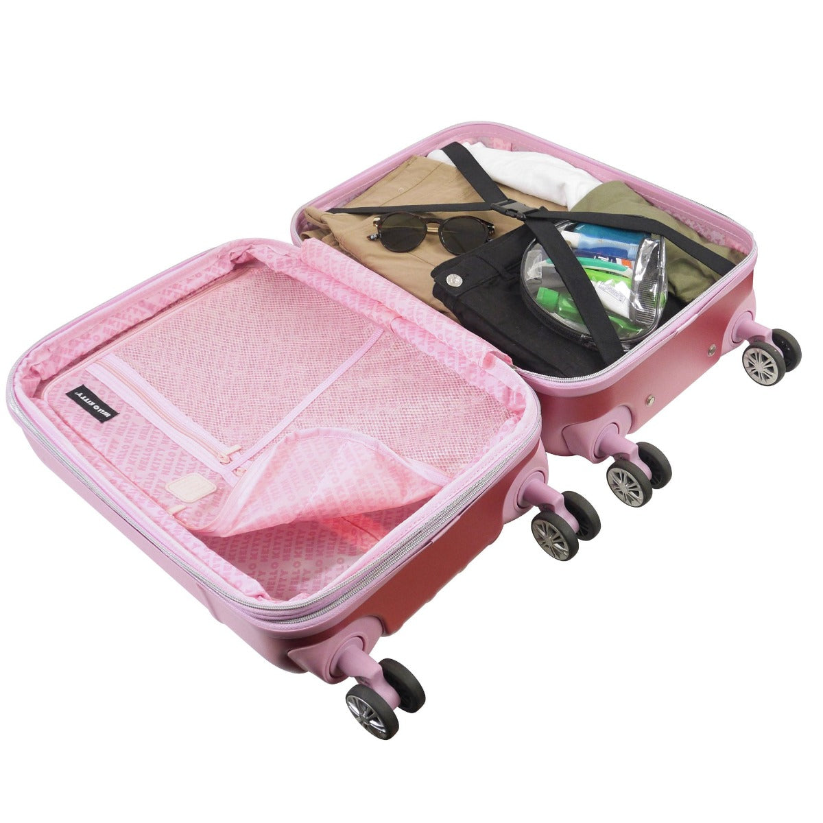 Hello Kitty x Ful 21" hard-sided spinner rolling carry-on luggage suitcase pink