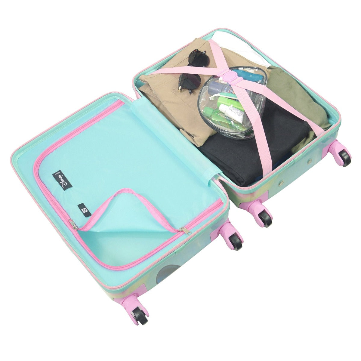 Ful Disney minnie mouse tye dye kids 21" spinner suitcase hardside luggage - kids carry on suitcases for travel
