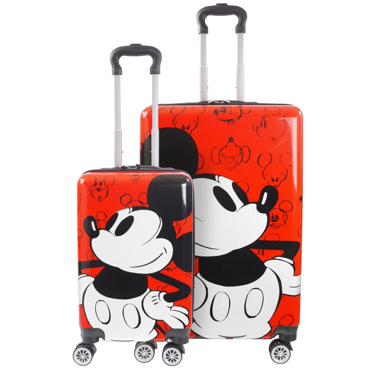 Disney Ful Mickey Mouse Adventure Awaits 2pc spinner suitcase family luggage set kids and adult