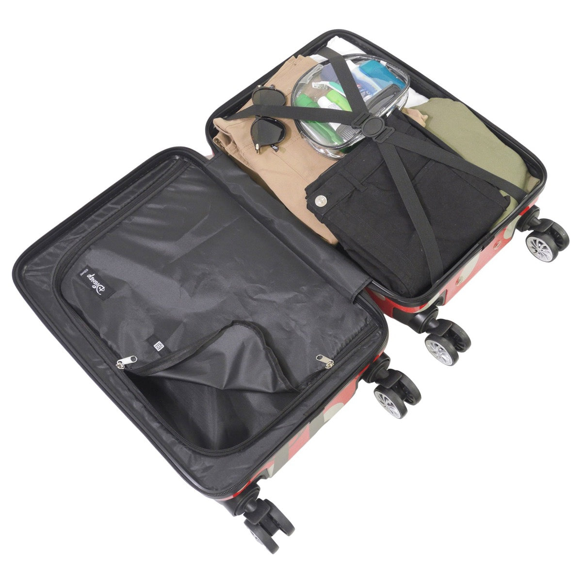 Disney Minnie Mouse Adventure Awaits family 2-piece spinner suitcase luggage travel set inside